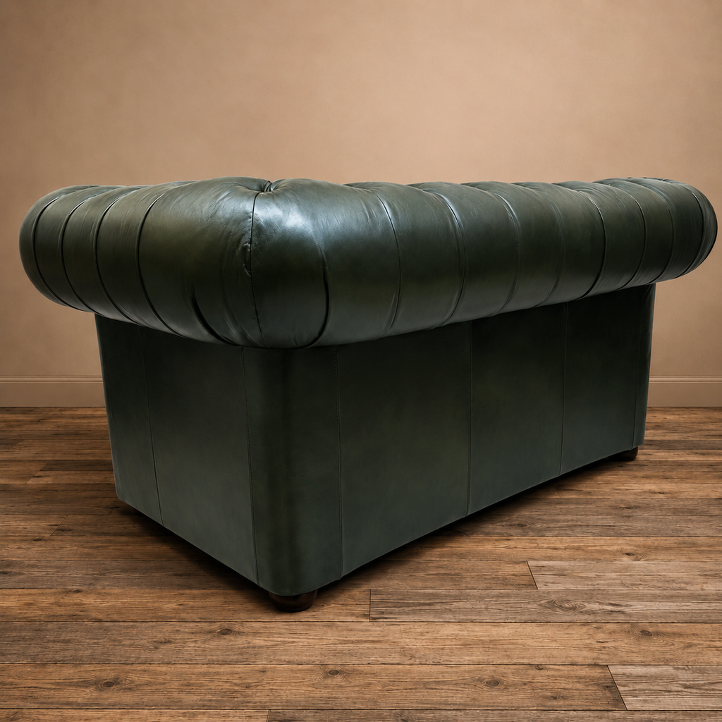 Big Five Chesterfield 2 Sitzer Sofa aus Leder Antique Green