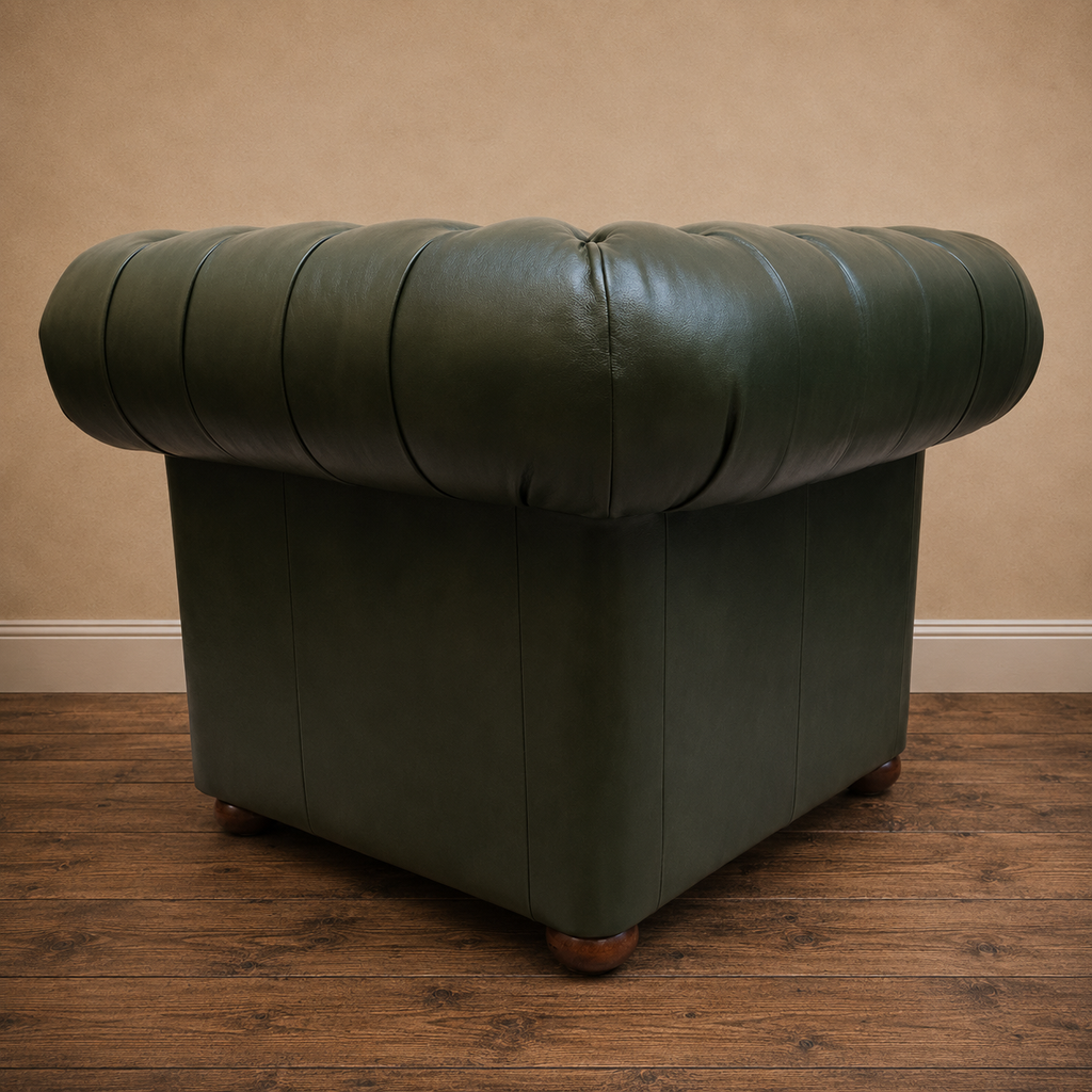 Big Five Chesterfield Sessel aus Leder Antique Green