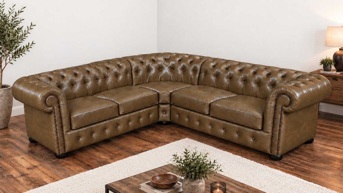 Chesterfield Ecksofa 260 × 260 cm TAWNY
