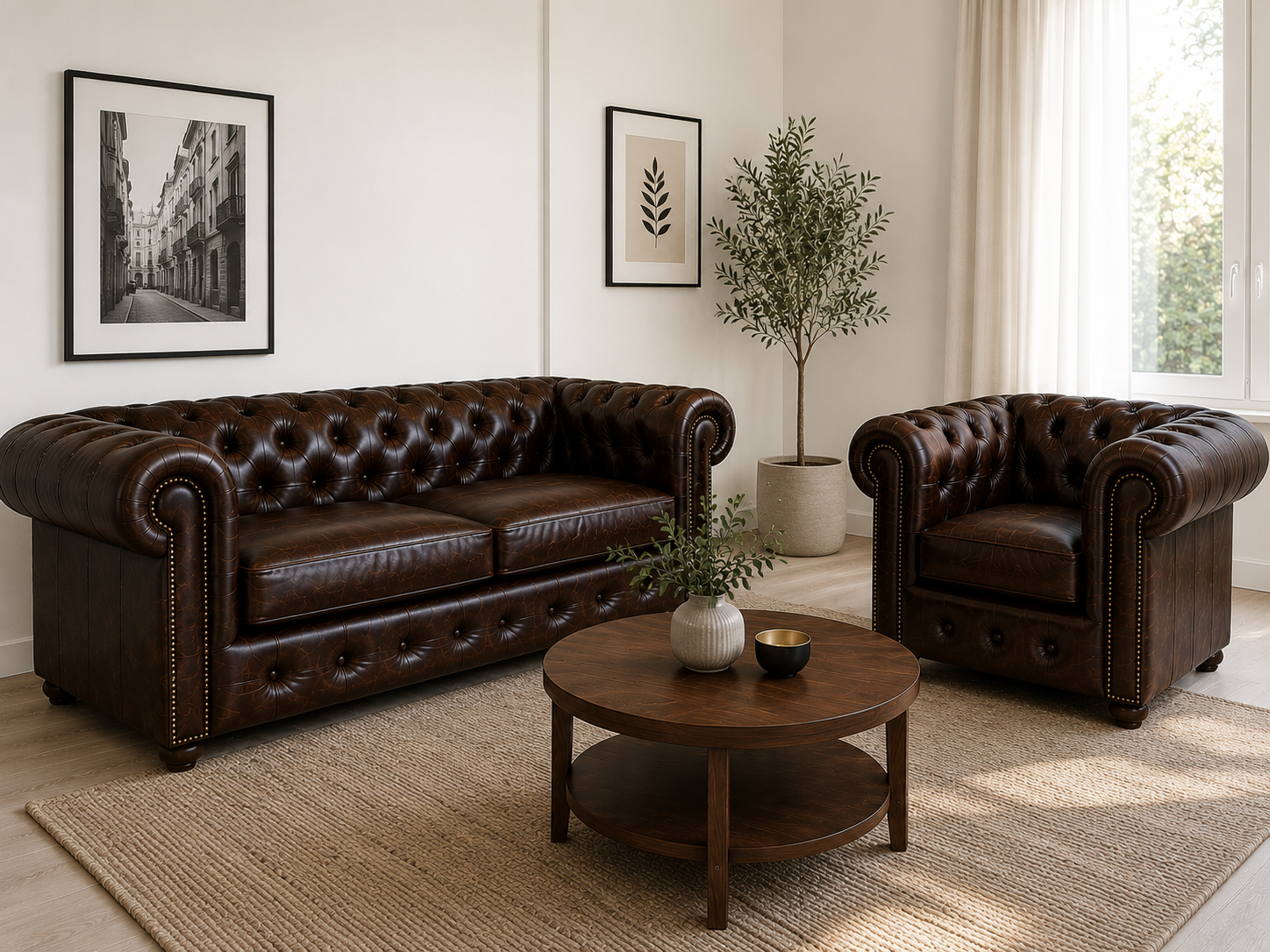 Chesterfield Sofagarnitur 2-1 | UMBER