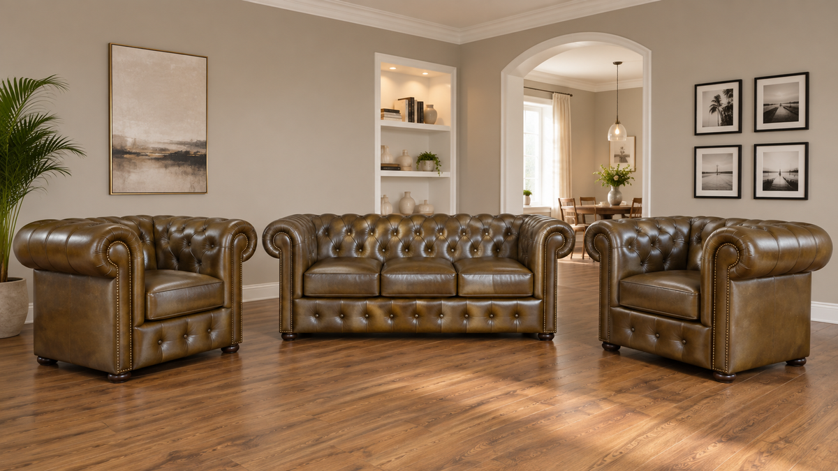 Chesterfield Sofagarnitur 3-1-1 | TAWNY