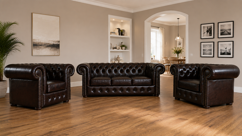 Chesterfield Sofagarnitur 3-1-1 | UMBER