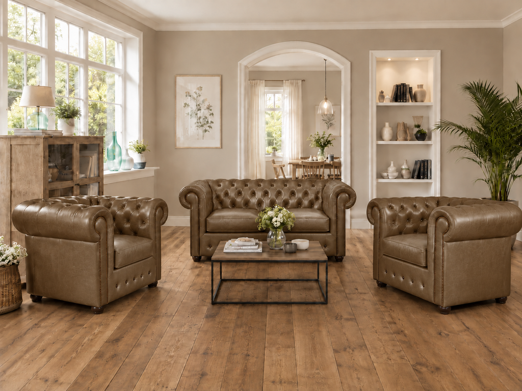 Chesterfield Sofagarnitur 2-1-1 | TAWNY
