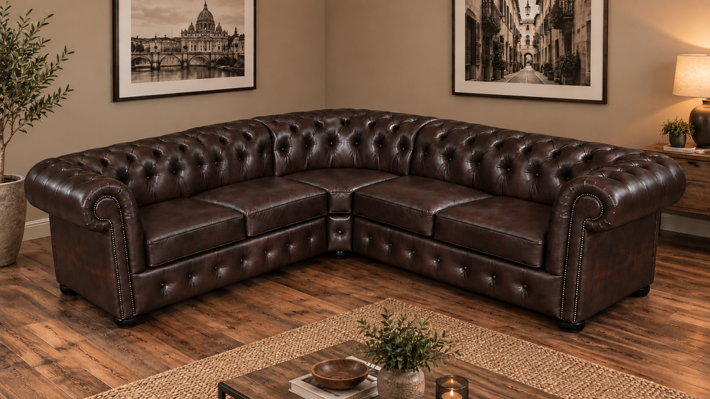 Chesterfield Ecksofa 260 × 260 cm UMBER