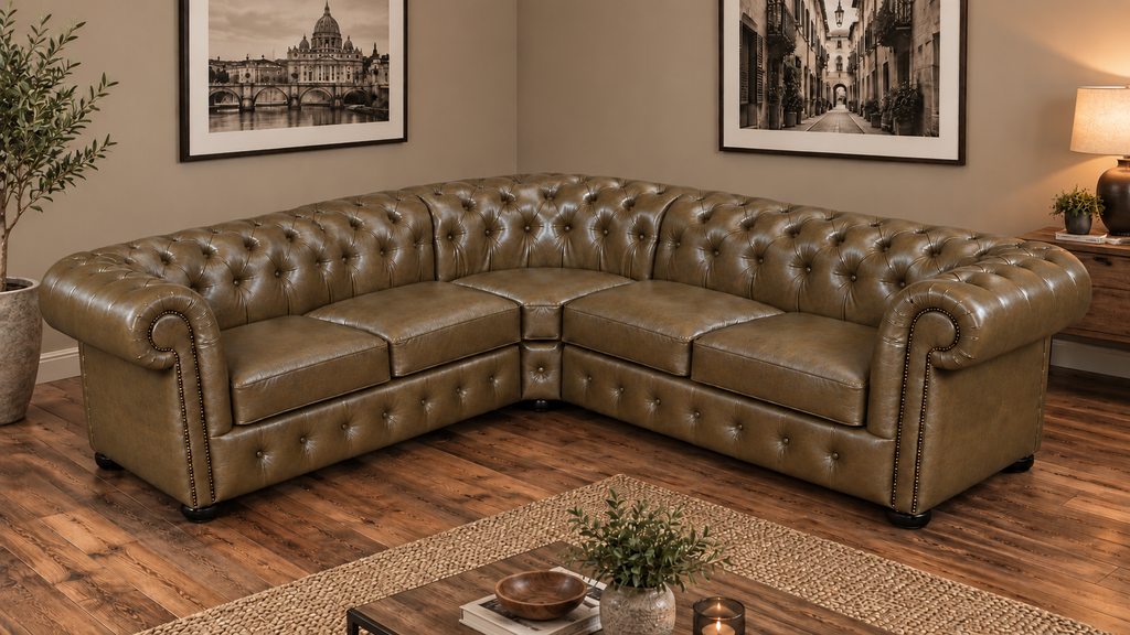 Chesterfield Ecksofa 260 × 260 cm TAWNY