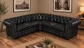 Chesterfield rohová pohovka 260 × 260 cm NERO