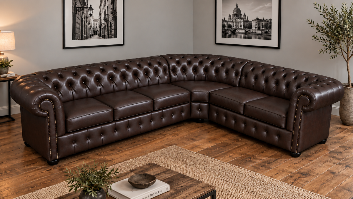 Chesterfield Ecksofa 300 × 260 cm UMBER