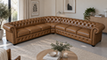 Chesterfield Ecksofa 300 × 300 cm TAWNY