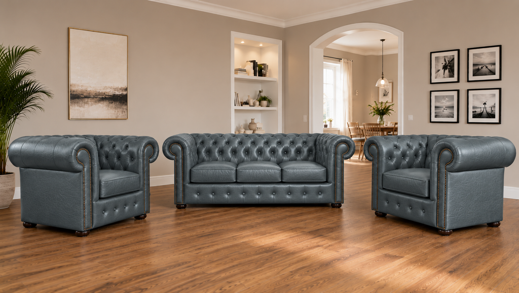 Chesterfield sedací souprava 3-1-1 | SILVER