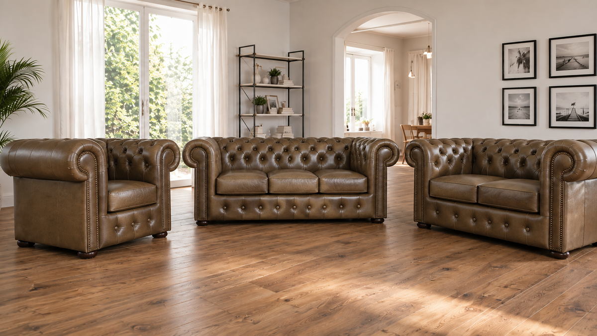 Chesterfield Sofagarnitur 3-2-1 | TAWNY