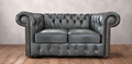 Chesterfield Sofa 2 Sitzer SILVER Grau