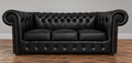 Chesterfield 3místná pohovka NERO – černá