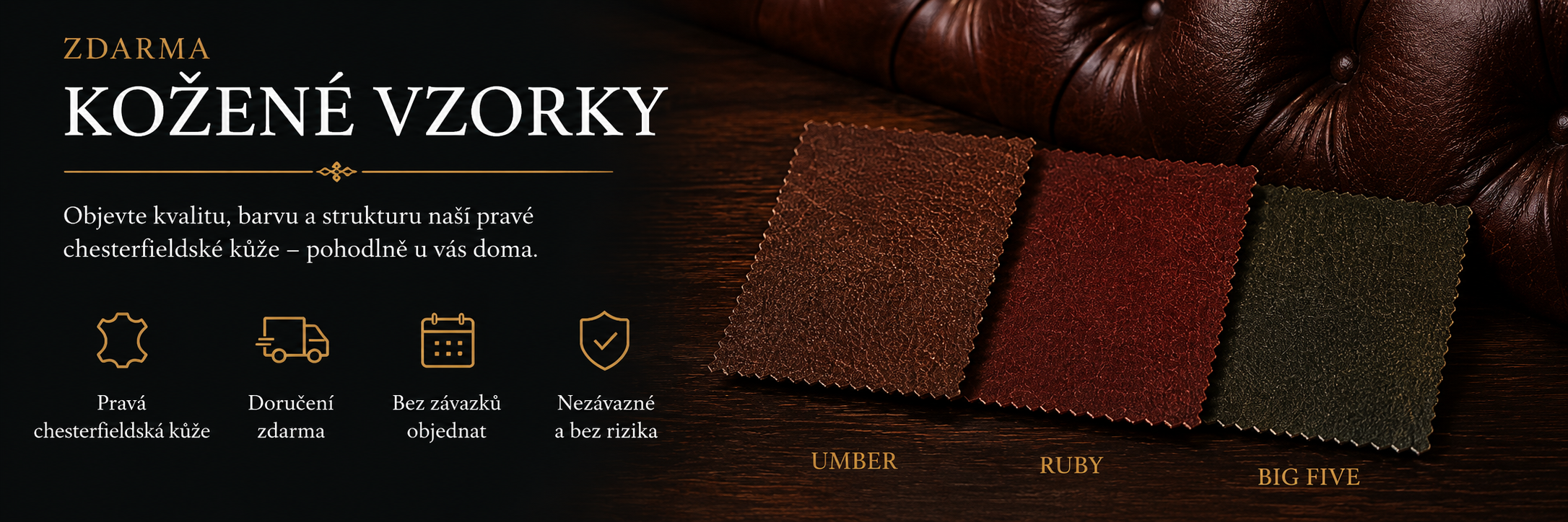Bezplatné vzorky kůže Chesterfield