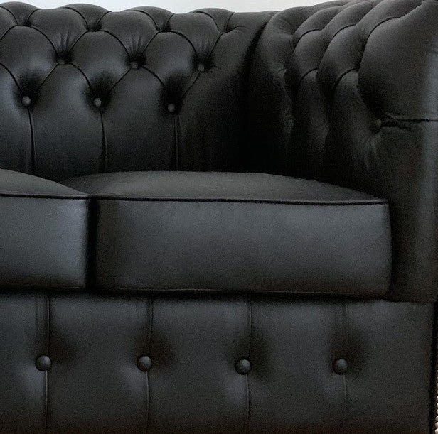 Chesterfield Ecksofa 260 × 300 cm NERO